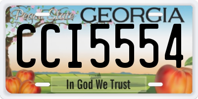 GA license plate CCI5554