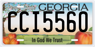 GA license plate CCI5560