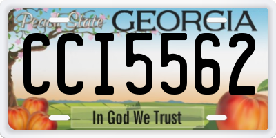 GA license plate CCI5562