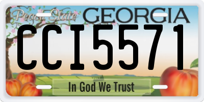 GA license plate CCI5571