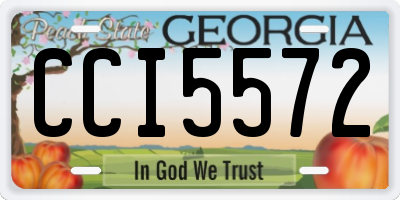 GA license plate CCI5572