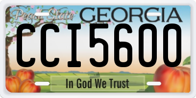 GA license plate CCI5600