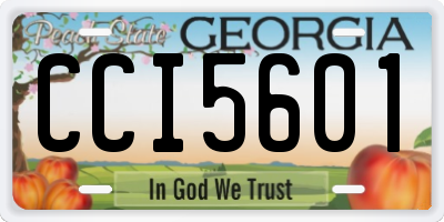 GA license plate CCI5601