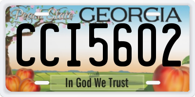GA license plate CCI5602