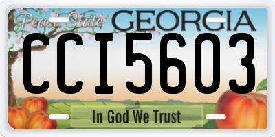 GA license plate CCI5603