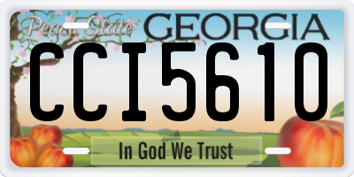 GA license plate CCI5610