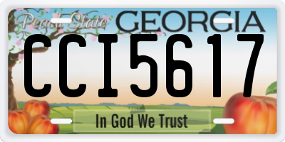GA license plate CCI5617