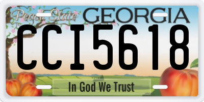 GA license plate CCI5618