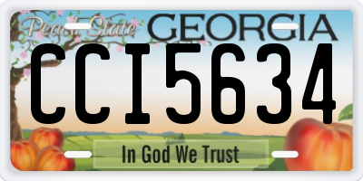GA license plate CCI5634