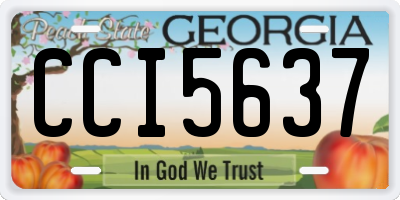 GA license plate CCI5637