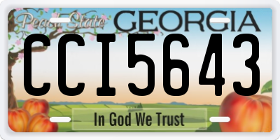GA license plate CCI5643