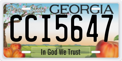 GA license plate CCI5647
