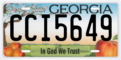 GA license plate CCI5649
