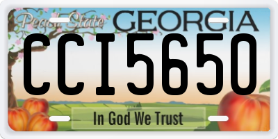 GA license plate CCI5650