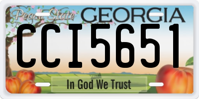 GA license plate CCI5651