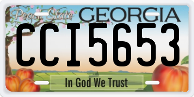 GA license plate CCI5653