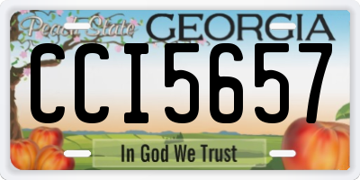 GA license plate CCI5657