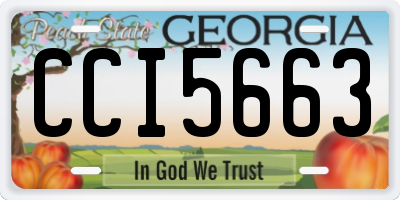 GA license plate CCI5663