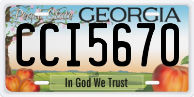 GA license plate CCI5670