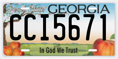 GA license plate CCI5671