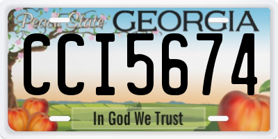 GA license plate CCI5674