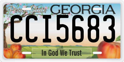 GA license plate CCI5683