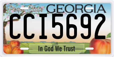 GA license plate CCI5692