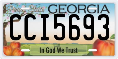 GA license plate CCI5693