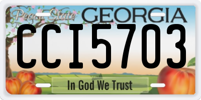 GA license plate CCI5703