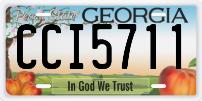 GA license plate CCI5711