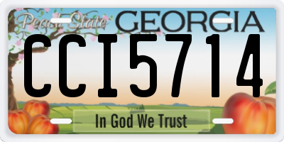 GA license plate CCI5714