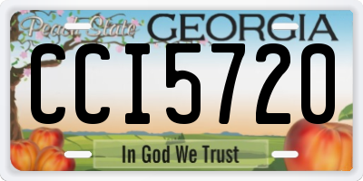 GA license plate CCI5720