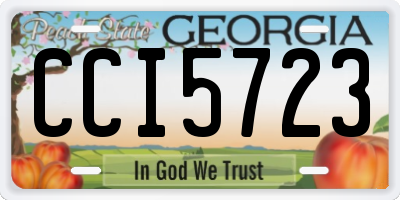 GA license plate CCI5723