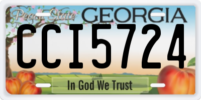 GA license plate CCI5724