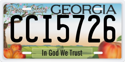 GA license plate CCI5726