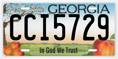 GA license plate CCI5729