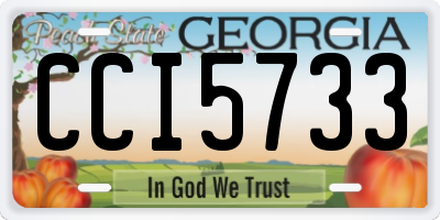 GA license plate CCI5733
