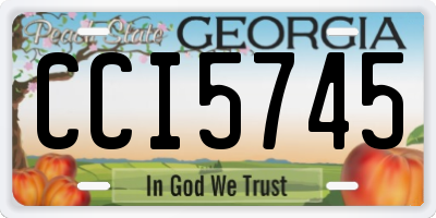 GA license plate CCI5745