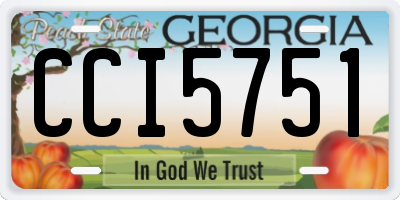 GA license plate CCI5751