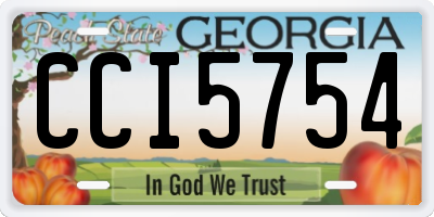 GA license plate CCI5754