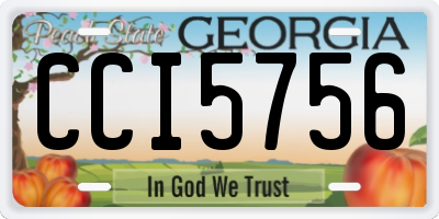 GA license plate CCI5756