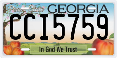 GA license plate CCI5759