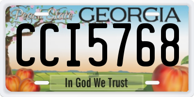 GA license plate CCI5768