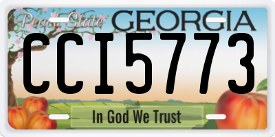 GA license plate CCI5773