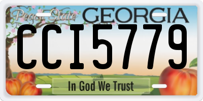 GA license plate CCI5779