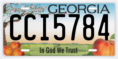 GA license plate CCI5784