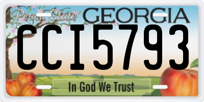 GA license plate CCI5793