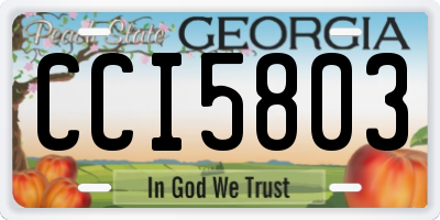 GA license plate CCI5803