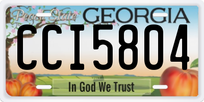GA license plate CCI5804