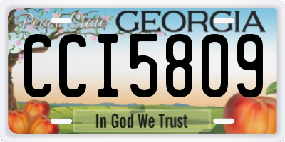 GA license plate CCI5809
